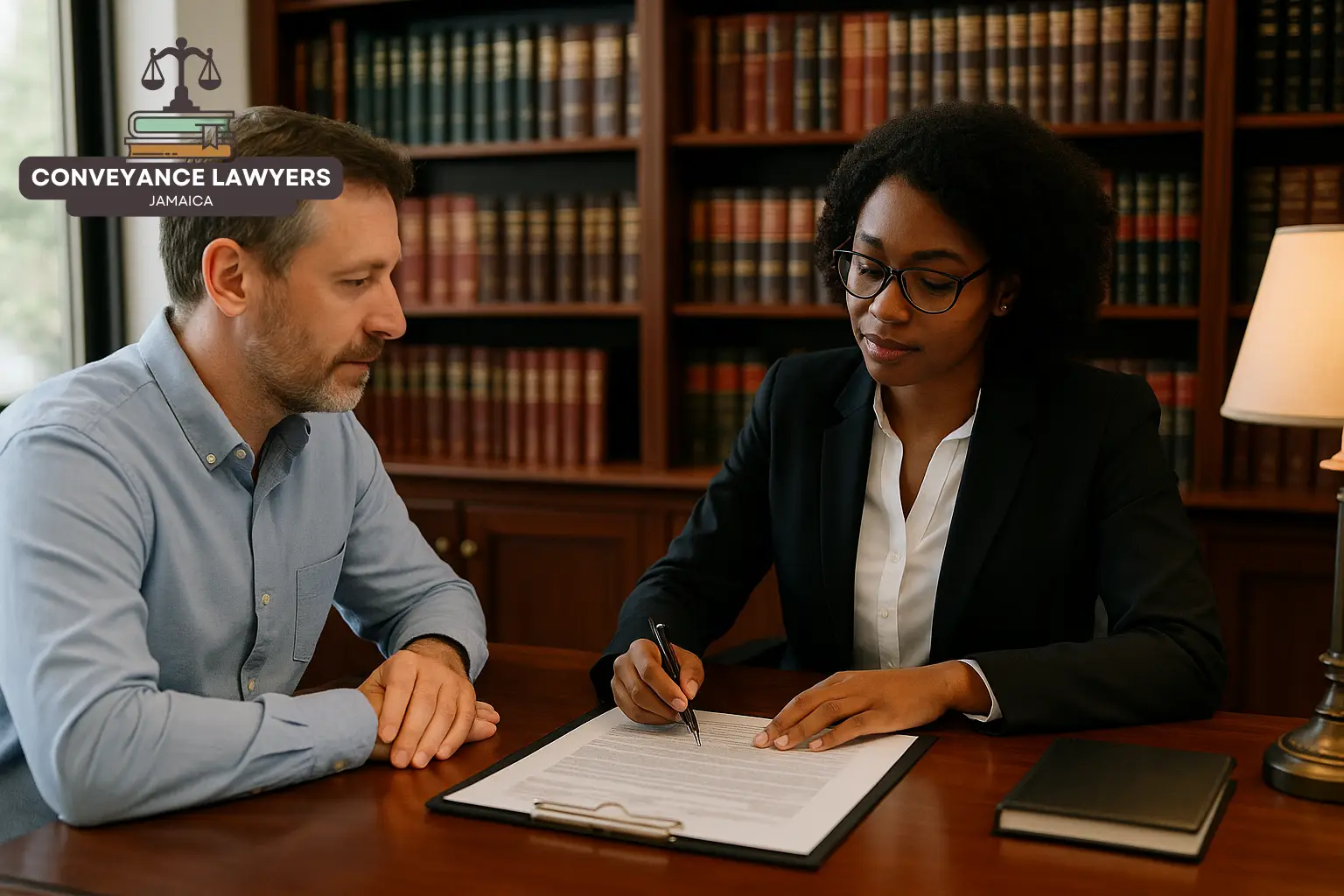 Lawyer meeting with client